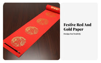 Thick Wax-Dyed Red Couplet Paper, Gold-Edged Blank Festive Xuan Paper, Handwriting, Wyrm Fish Pattern