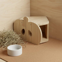 Guinea Pig Wooden House Semi-Enclosed Wooden Hideout House Cave Inspired