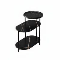 3-Tier Shelf Table Space-Saving 3-Tier Accent Stand Rounded Edges for Homeowners