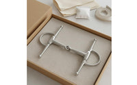 H-Shaped Silver-Coated Finish Two-Jointed Bit Comfortable Bridle Bar Animal Gear