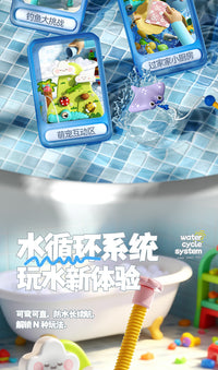 Electric Water Play Table with Slide and Dishwasher Toy for Kids