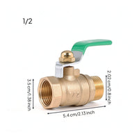 Brass Ball Valve with Lever Handle Compact Inline Shutoff Valve with Bracket Plumbing Fitting Quarter-Turn Full Port