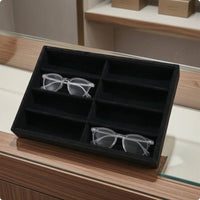 8-Slot Eyeglasses Tray Raised Dividers 8 Slot Sunglass Tray Lined Interior