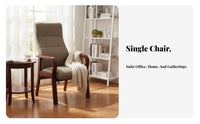 Highspine support Wooden Armchair With Armrests Seating Furniture Fabric Upholstery