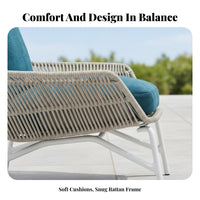 4-Piece Woven Lounge Seating All-Weather Outdoor Furniture sturdy Frame Thick paddings for Families, Balcony, Sunroom, rearyard