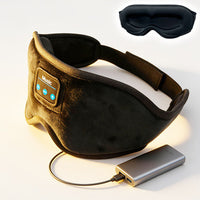 3D Contoured Sleep Mask with Hollow Nose Bridge, Bluetooth, Memory Foam, Detachable
