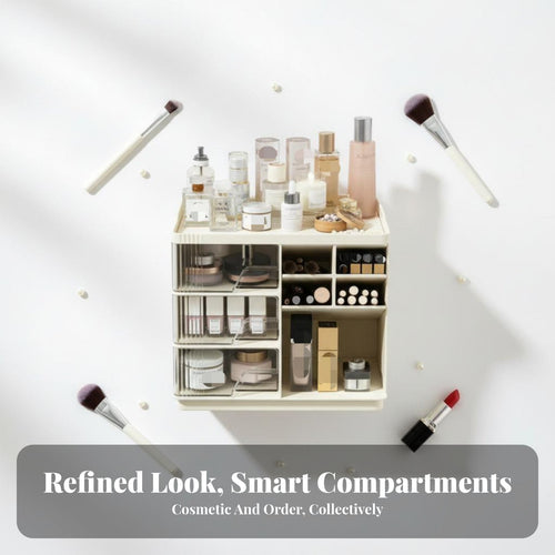 Desktop Makeup Box with Drawers Drawer Design Footed Vanity Box with Drawers