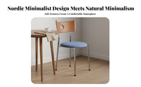 Sturdy Construction Wooden Backrest Chair Ergonomic Design Retro Kitchen Chair Cutout Back Feature Household Furniture High-Density Foam Cushion for Small Apartment Dwellers, Restaurant Owners, Homeowners, Living Room, Home Office