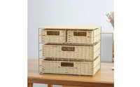 Decorative Woven Drawer Organizer Sturdy Desktop Organizer with Baskets Long-Lasting Chest of Drawers Multi-Functional for Closet Shelves