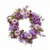 Artificial Floral Wreath Graceful Wreath with Peonies Decor for Front Door