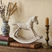 Vintage Horse Statue American Country Cast Iron Rocking Horse for Coffee Shop