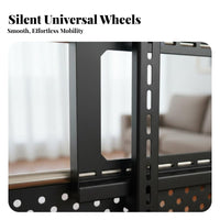 Mobile TV Stand Modernist Influenced Floor TV Stand with Wheels Media Console Furniture Space Saving Shelf Suitable for Gaming Fans Bedroom Small Areas