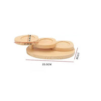 Wooden Tiered Riser Display Stand Stable Stepped Display Stage Tableware for Hosts, Buffet