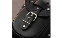 Streamlined Motorcycle Fuel Tank Bag Studded Fuel Tank Bag with Buckle Strap-on Quick-Access for Cruiser Riders