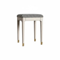 Comfortable Seating cream plush Pouf Modern design Vanity Seat space-saving Design Small Stool Multi-Functional for Women, Young Adults, Teenagers, changing area, Bedroom, Makeup Corner