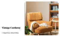U-Shaped Armchair Upholstered Single Sofa Space-Saving Size Modern and Design for Adults, Balcony, Bedroom