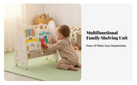 Rolling Book trolley Cute adorable animal Design kids' book shelf Lockable Casters for Classroom