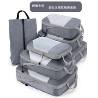 Travel Compression Storage Bag 7-Piece Set with Handle, Portable Suitcase Organizer for Clothes and Pants