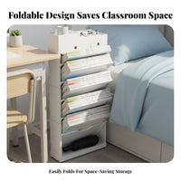 Rolling Desk-Side Book organizer Foldable book organizer Space Saving for Office Workers