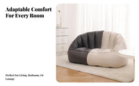 Soft and Comfortable Pumpkin-Shaped Loveseat High Resilience Floor Chair Lightweight Lounge Seating Ergonomic Design for Apartment Dwellers, Homeowners, Children, Living Room, Bedroom, Leisure Area, Reading Nook