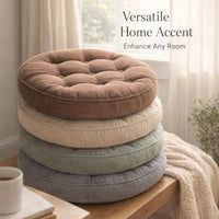 Large Floor Cushion Home Decor, Tufted Breathable Cushion for Floor Seating, Rou #variant:Round 55cm Diameter 8cm Thick
