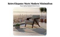 Upholstered Wooden Armchair Sturdy Wood Frame Upholstered Armchair Contemporary Design Ergonomic Comfort for Book Lovers
