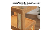 2-Tier Rolling Nightstand Multifunctional Multi-Tier Rolling Cart Space-Saving