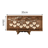 Heart Name Tree Ornament Keepsake Engraved Family Name Sign for Desktop, Parents