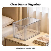 Stackable Storage Drawer lint-freeproof Stackable Drawer Unit Clear View for Students