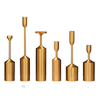 6 Pieces Gold Candlestick Holders Slender Candlestick Holder Set Classic