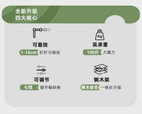 封闭阳台栏杆花架悬挂护栏置物架铁艺双层挂式花盆挂架多肉花架子 【不带网格|长60CM】双层可调节高度+每层承重50斤(栏杆宽16CM内可挂)