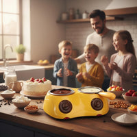 Easy to Use Electric Chocolate Melting Pot Double Pot Chocolate Fondue Set Baking Supply for Bakers, Parties