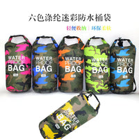 厂家现货迷彩漂流防水袋单肩双肩防水桶包涤纶轻便漂流袋防水包