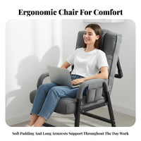 Folding Recliner with Footrest Foldable Strong & Practicalsign Computer Armchair Reclining Rearrest Highspine for Office Workers