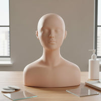 Versatile Eyelash Extension Practice Head Realistic Size Eyelash Extension Training Head Easy to Clean for Students, Beauty Salon, Classroom