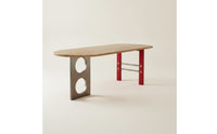 Modern Semi-Oval Table Long-Lasting Ash Wood Table Water-Resistant Desk Space-Saving for Home Office