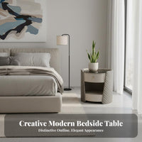 C-Shaped End Table with Drawer Minimalist design Household Furniture for Students