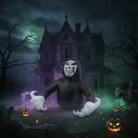 Inflatable Grim Reaper Outdoor Inflatable Reaper with Hood Halloween Decor Scary Decoration Spooky for Homeowners, Yard, Lawn