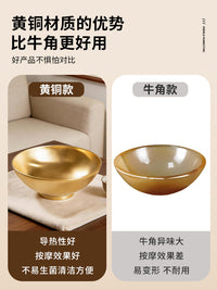 Pure Brass Gua Sha Bowl Tool for Body Massage and Meridian Scraping