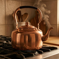 Copper Tea Kettle Polished Finish Stovetop Tea Kettle Curved Spout