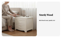 End Table with Woven Drawer Japanese aesthetic Nightstand Rattan Weave for Hallway