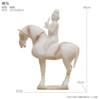Horse and Rider Sculpture Decorative Horse Statue Sophisticated for Hotel Lobby