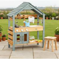 Outdoor-Pretend Kitchen Cooktop Cooktop Wooden Pretend Kitchen Sink Area for Children