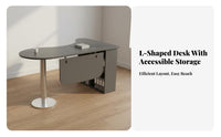 Minimalist Design Curved Computer Desk Spacious Tabletop Corner Office Desk Easy Assembly Gaming Study Table Ample Storage Space for Professionals, Students, Gamers, Bedroom, Small Areas