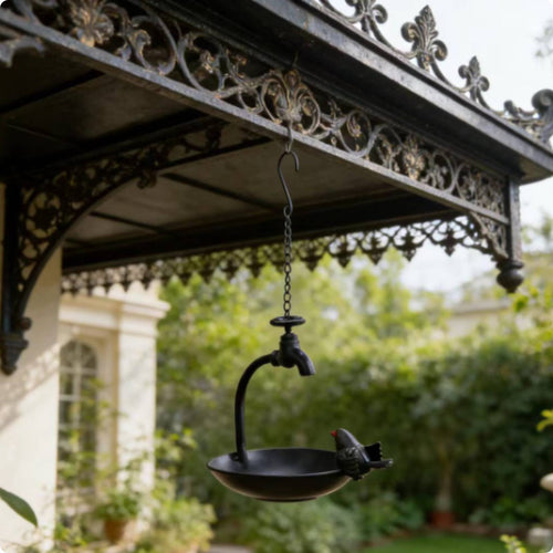 Faucet Bird Feeder Decorative Outdoor Decor Weather-Resistant for Garden, Yard