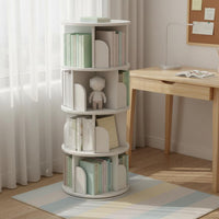 Space Saving Multi-Tier Book Carousel Large Capacity 360 Degree Book Structure Quiet Effortless Rotation Rotating Bookshelf for Students, Living Room, Bedroom, Small Areas