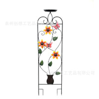 跨境铁艺喂鸟器攀爬花架绿萝月季花园草坪庭院装饰品爬藤架鸟浴盆