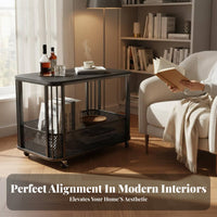 C-Shaped Rolling End Table Light Luxury design C-Shaped Rolling Table for Seniors