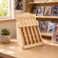 Wooden Card Display Stand Tabletop Layered Wooden Display Designed for Desk