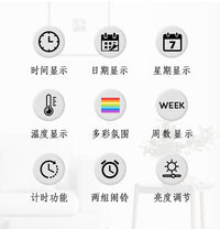 新品夜光数字时钟客厅挂钟LED简约现代数字钟表5537